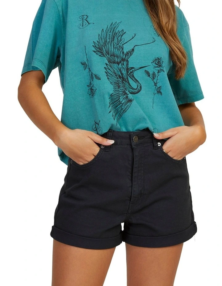 Show Up Denim Shorts in Washed Black
