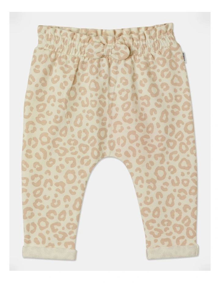 Knit Bow Trackpant in Cream