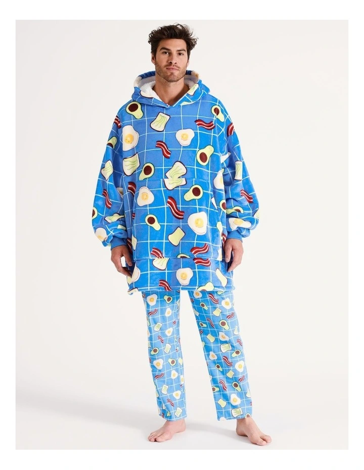Men's Breakfast Oversized Sleep Hoodie