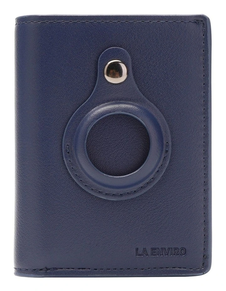 Fitzroy Air Tag Trackable Vegan Leather Wallet in Blue