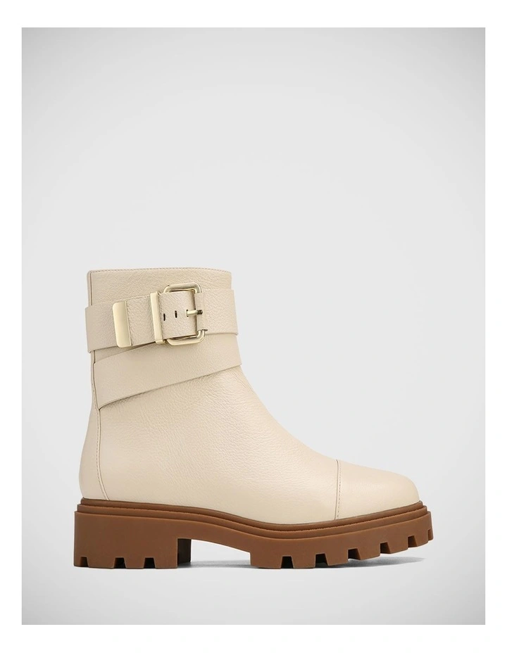 Fenton Leather Ankle Boot in Vintage Ivory