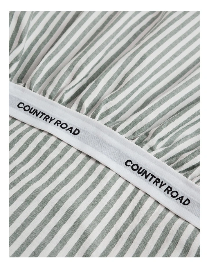 Brae Australian Cotton Stripe Fitted Sheet King Single in Bermuda