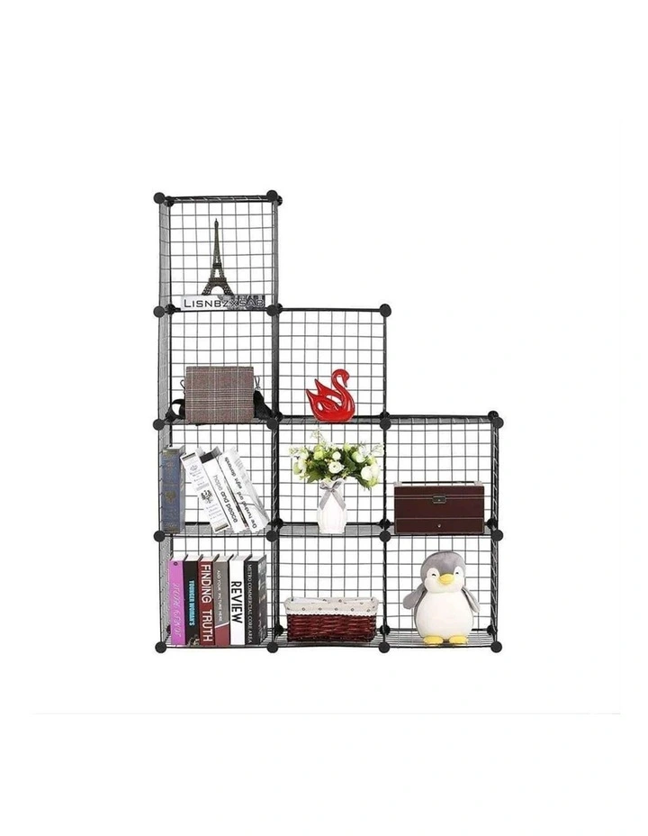 9-Cube 3 Column Storage Organiser in Black
