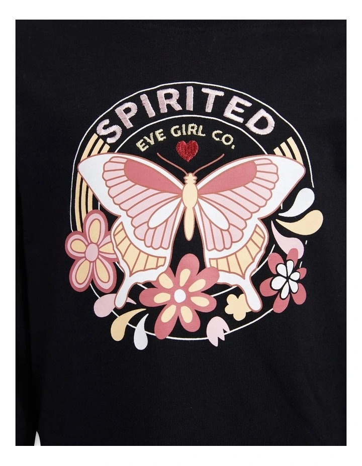 Spirited Long Sleeve Tee 3-7 in Black