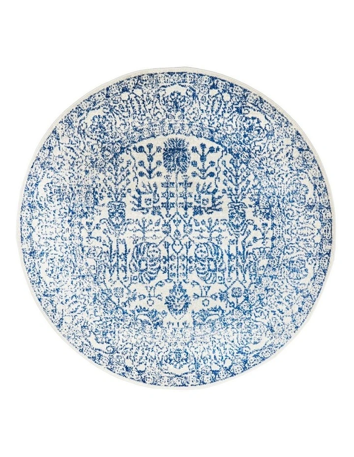 Evoke Frost Blue Transitional Round Rug