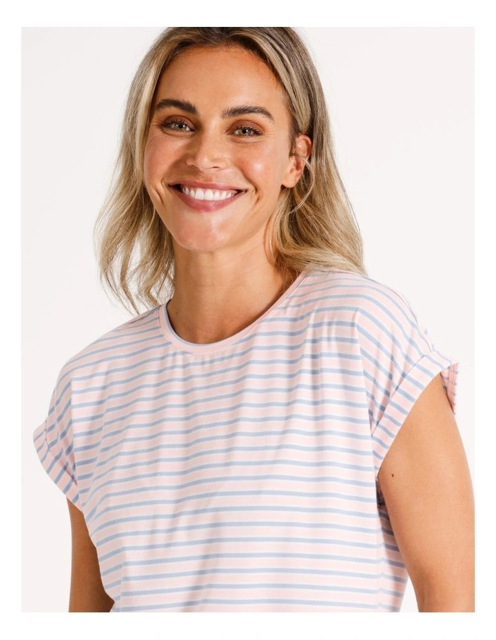 Tee in Pink Stripe