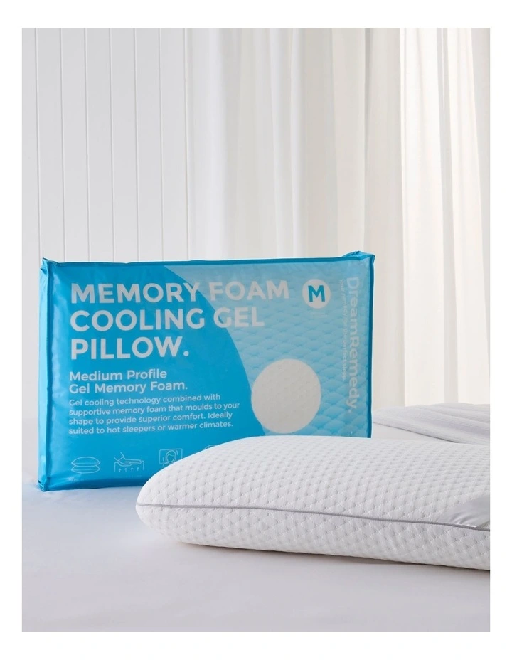 Memory Foam Cooling Gel Pillow in White