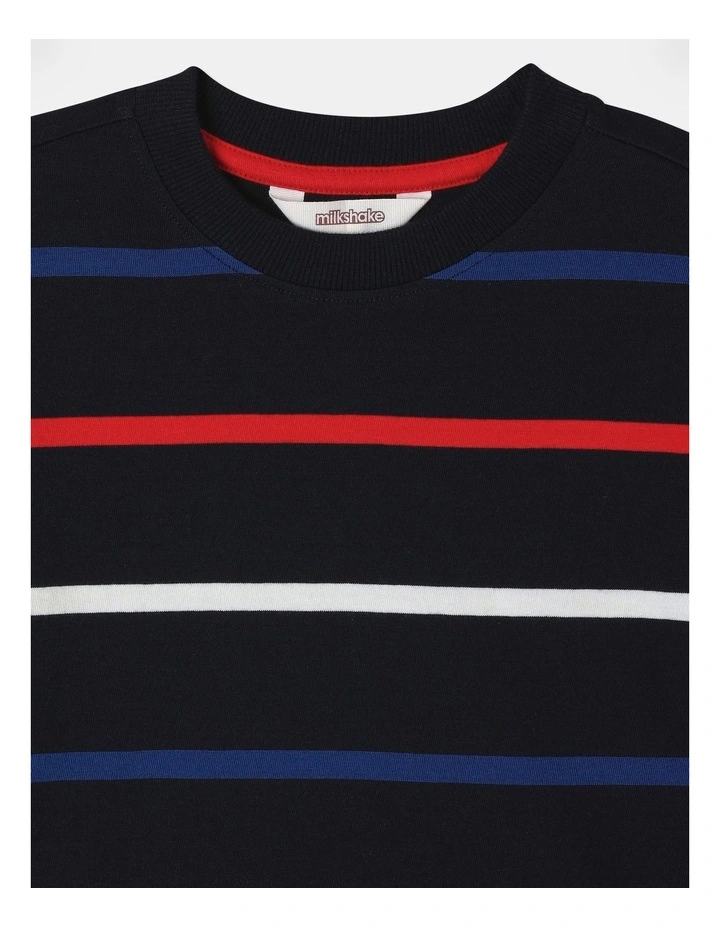 Long Sleeve Stripe Tee in Blue