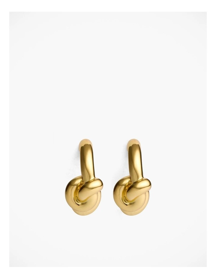 Knot Hoop Earrings in Gold