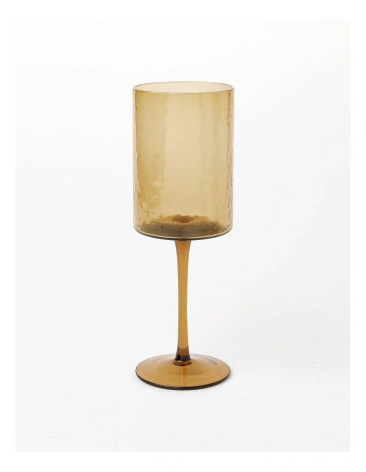 Hammered Wine Glass Set of 4 in Brown