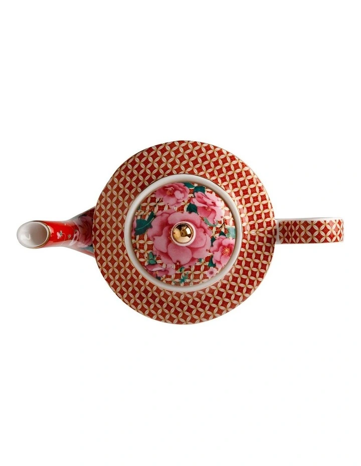 Teas & C's Silk Road 500ml Teapot Tea for One with Infuser Red