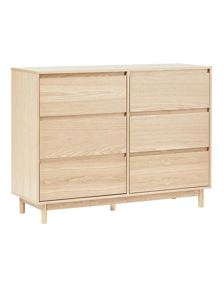 Emerson Chest of 6 Drawers 120cm in Natural