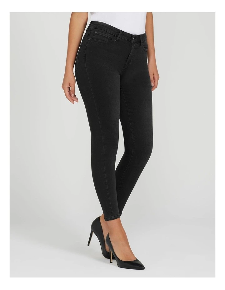 Jaden Sculpt Mid Rise Skinny Jeans in Tasmania Black