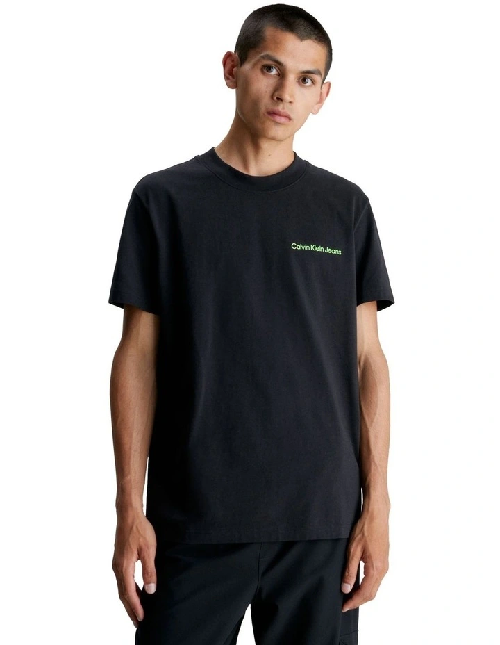 Logo Tape Tee in Black