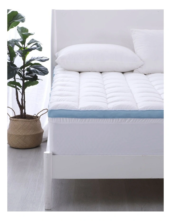 800GSM Cool Breathe Memory Fibre Mattress Topper in White