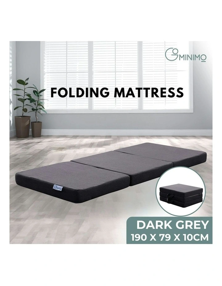 Single Foldable Foam Mattresses in Dark Grey