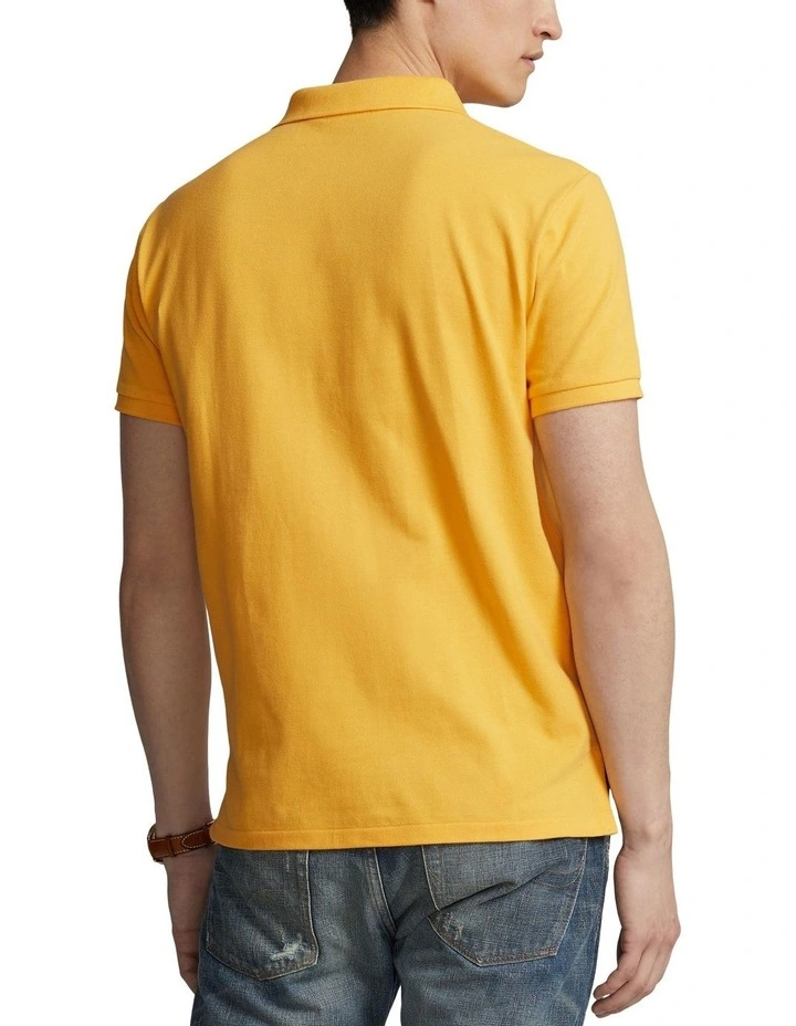 Custom Slim Fit Mesh Polo Shirt in Yellow