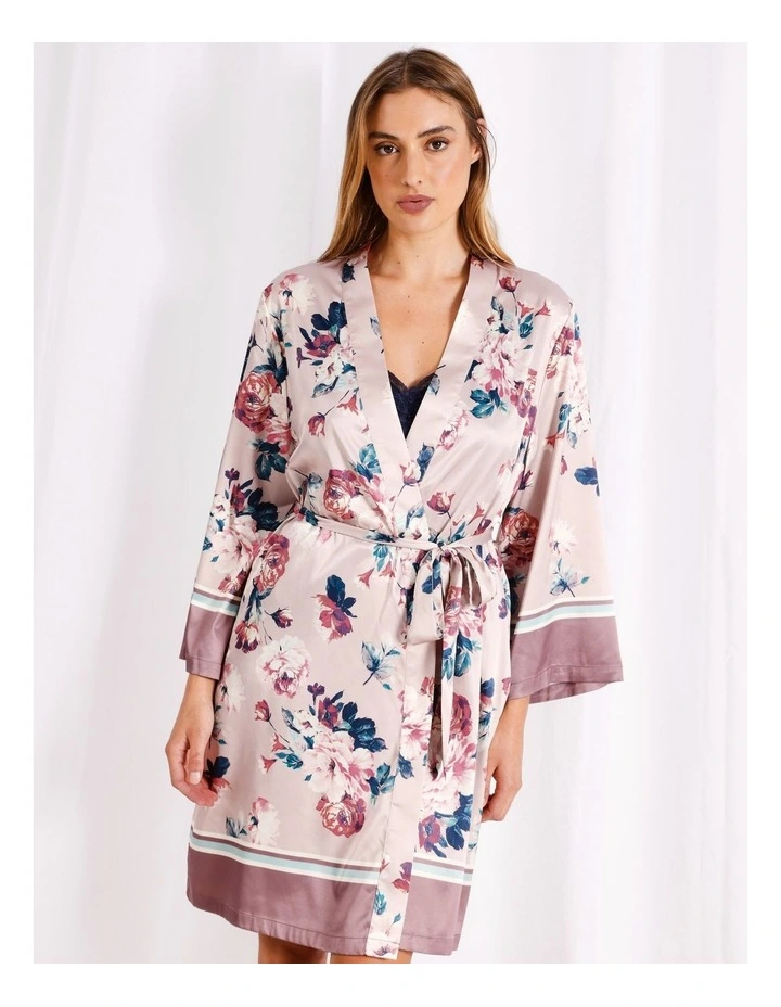 Luxe Satin Robe in Floral