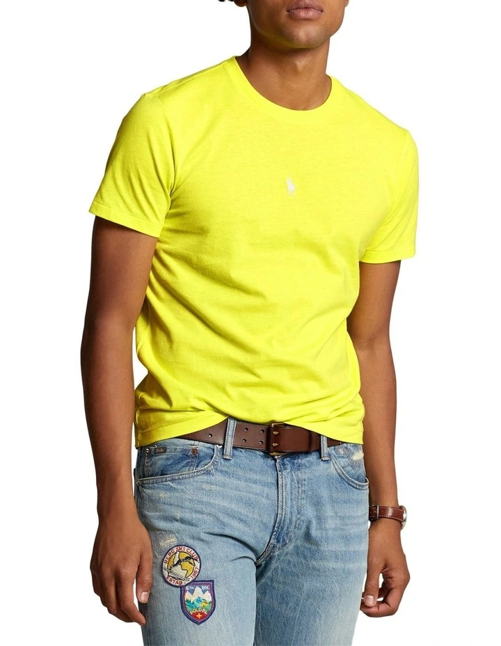 Custom Slim Fit Jersey Crewneck T-shirt in Yellow