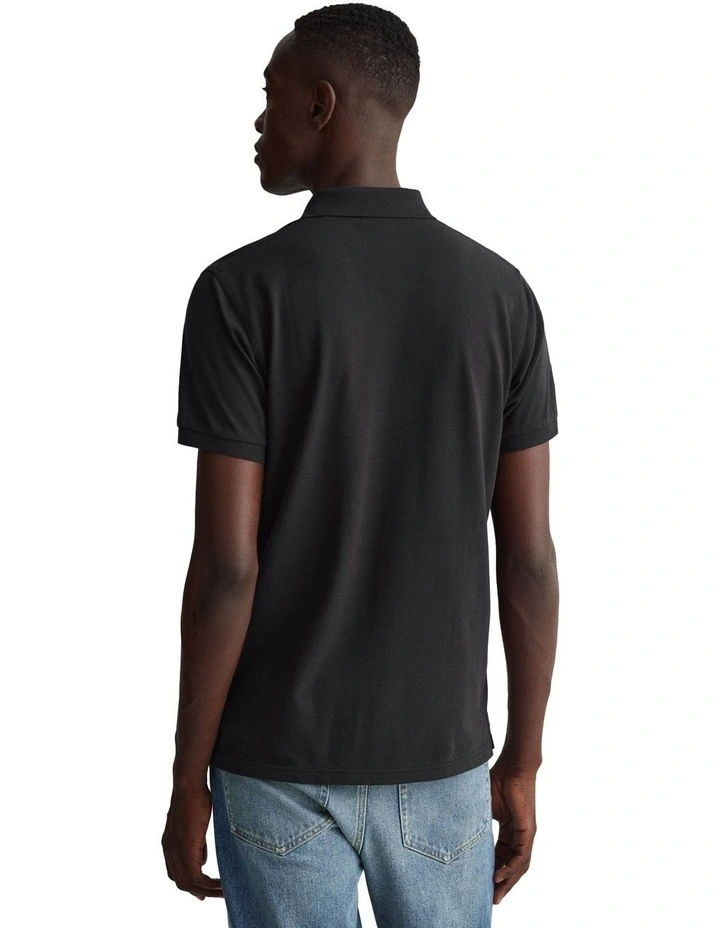 Archive Shield Pique Polo Shirt in Black