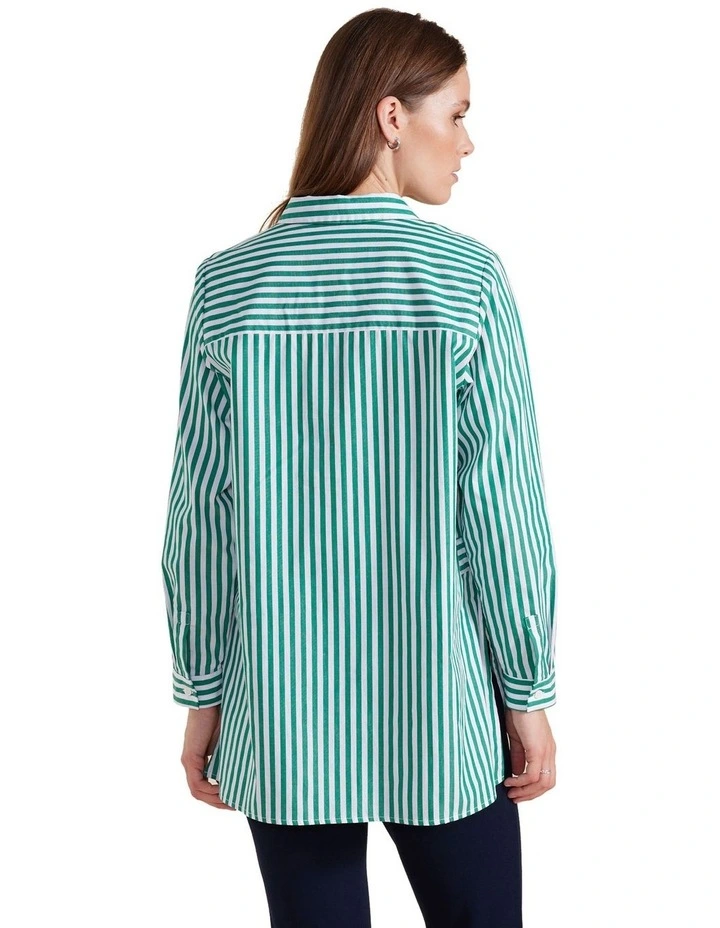 Long Sleeve Essential Stripe Shirt in Forest