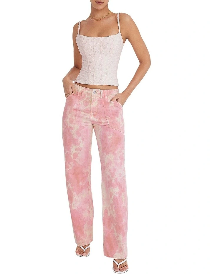 Ombre Baggy Jeans in Coral