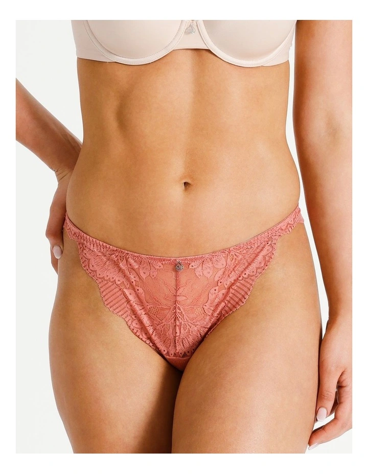 Lace Underwear G-String in Baked Pink