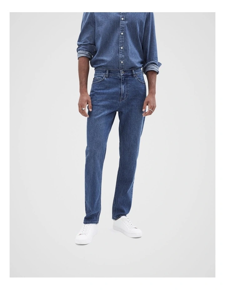 Chambray Long Sleeve Regular Fit Shirt in Dark Denim