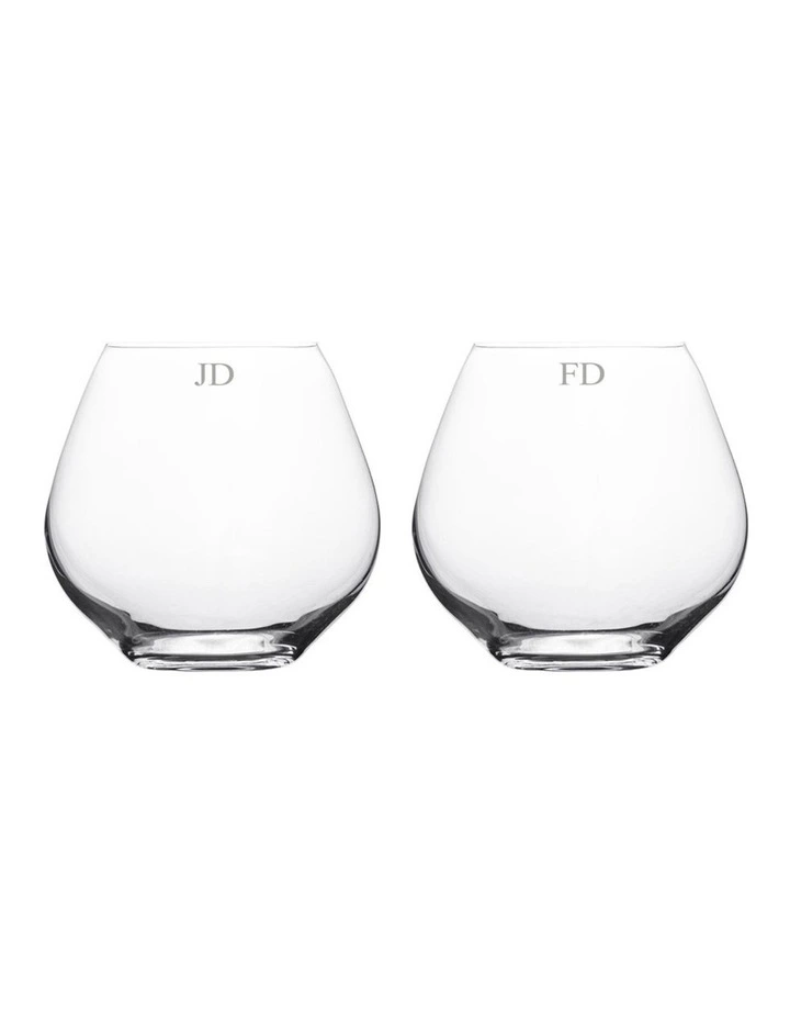 Personalised Vola Stemless Red Wine Set of 2 without Gift Box in Clear