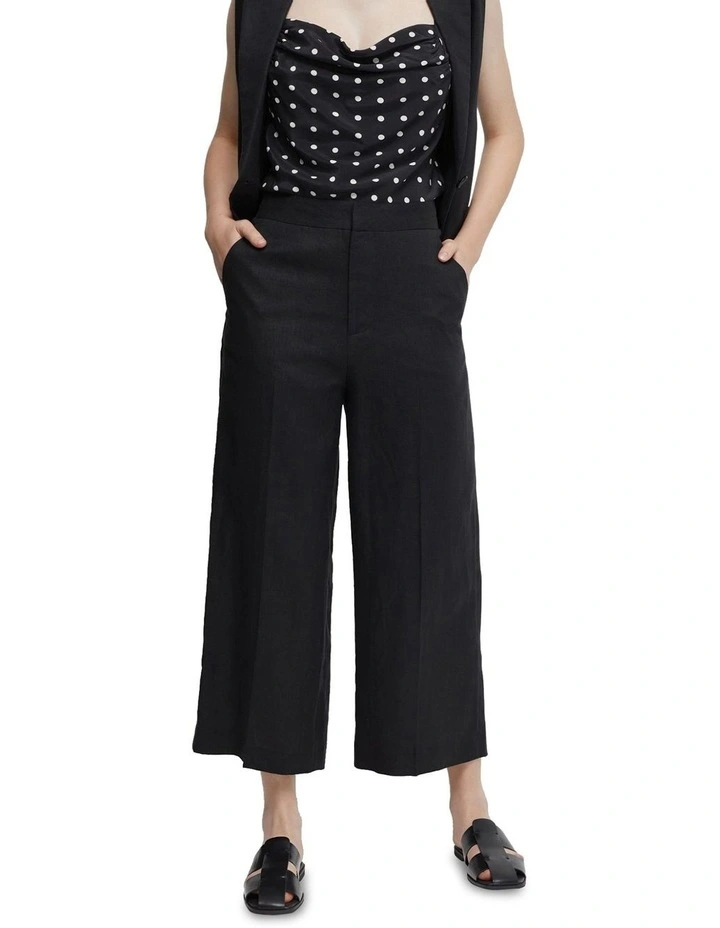 Lacie Linen Culottes in Black