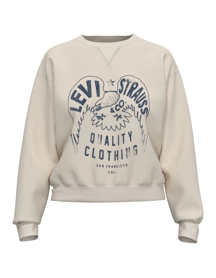 Graphic Signature Crewneck Sweatshirt in Eagle Egret