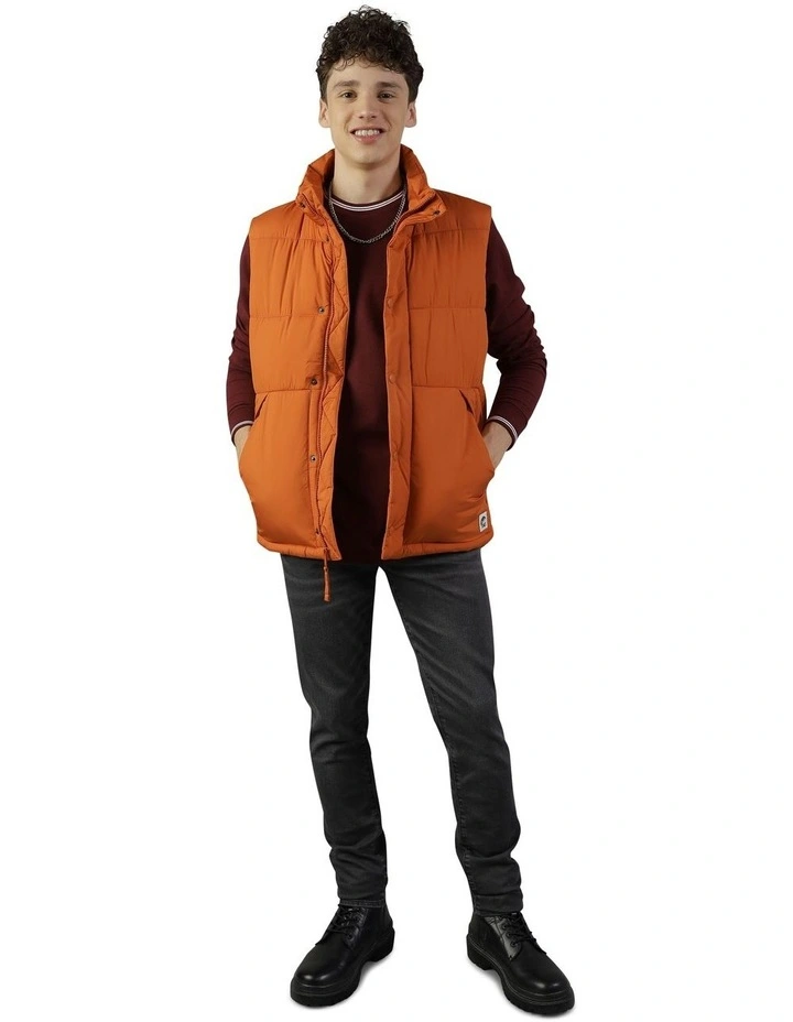 Big Puffer Vest Jacket in Orange