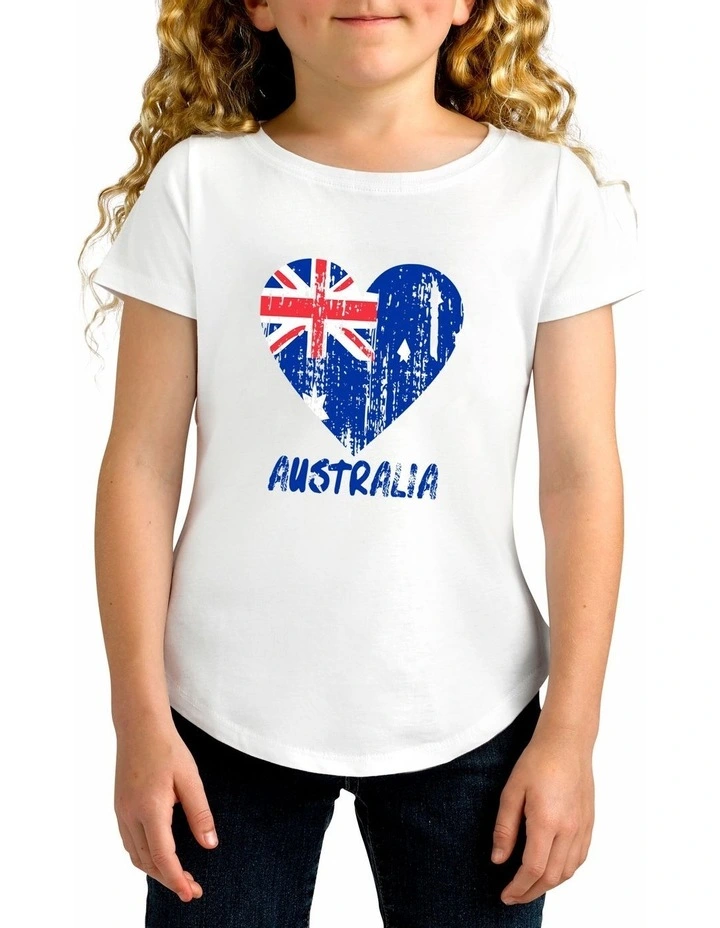 Twidla Girl's Australia Flag Cotton T-Shirt