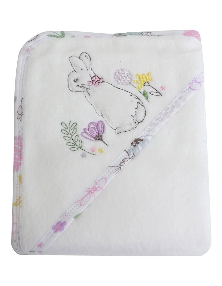 New Adventures of Peter Rabbit Hooded Towel in White