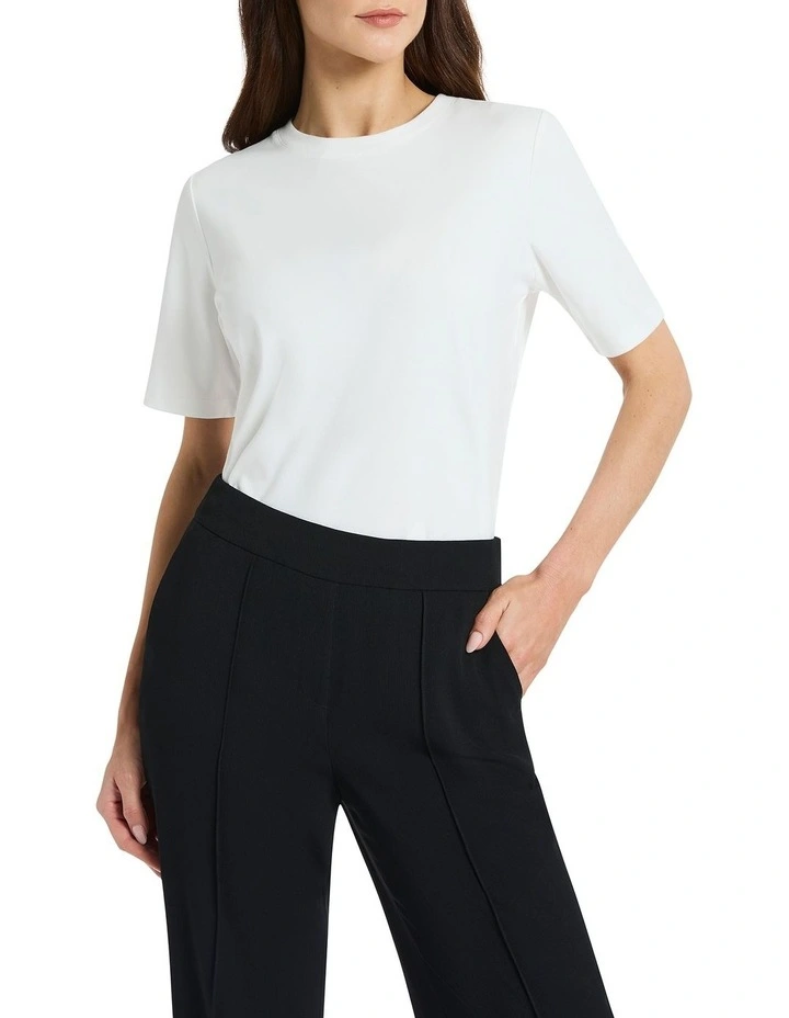 Monty Mercerised Cotton Tee in Ivory