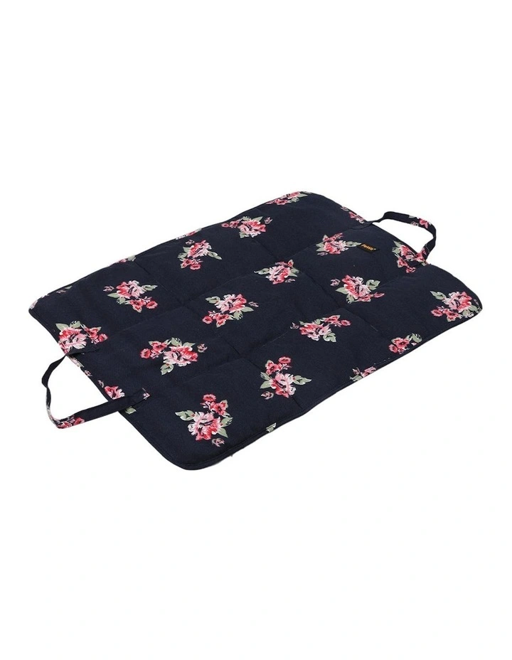 Washable Double-Sided Portable with Travel Mat Calming Pet Cushion in Navy