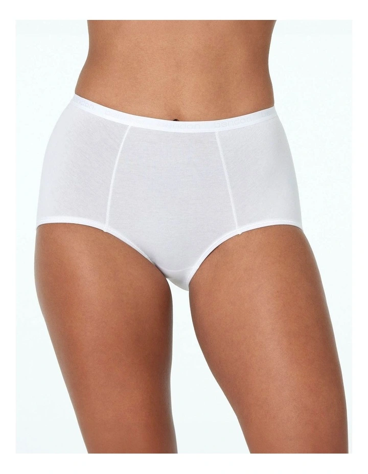 Body Cotton Full Brief in White