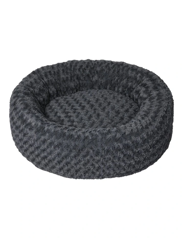 Portable Cave Washable Calming Soft Plush Pet Bed L in Dark Grey