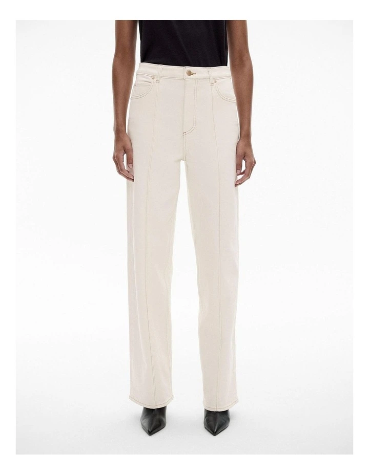 Pinstitch Jeans in Ecru