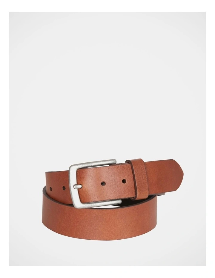 Casual Tan Leather Belt in Brown