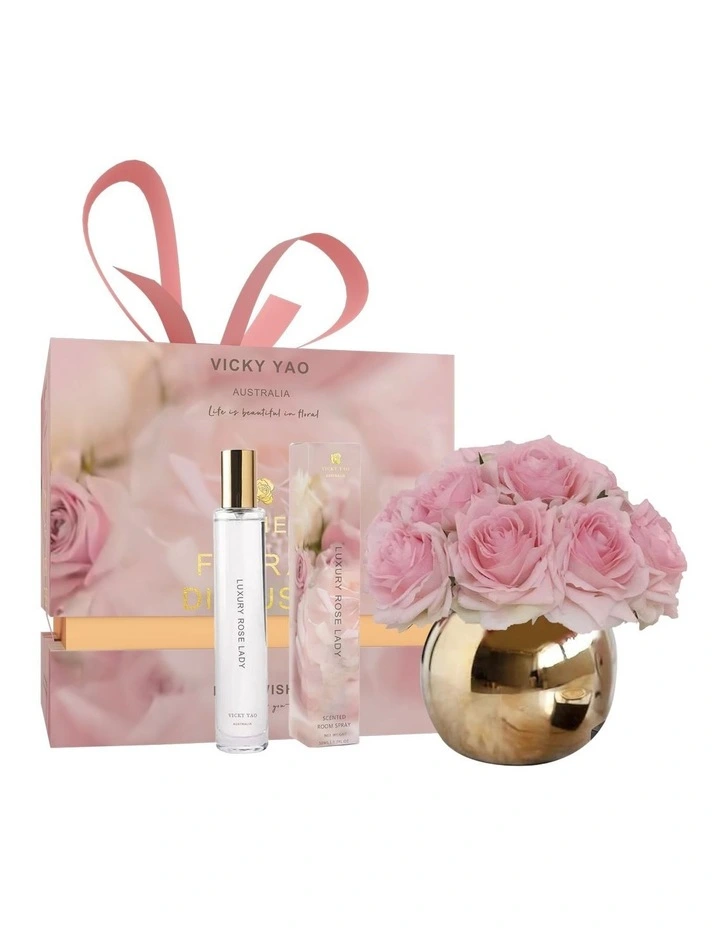 Natural Touch Baby Pink 12 Alice Roses & Luxury Rose Lady Fragrance 50ml