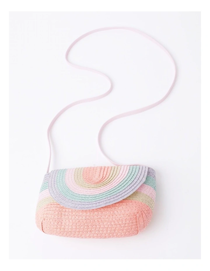Straw Crossbody Bag in Rainbow