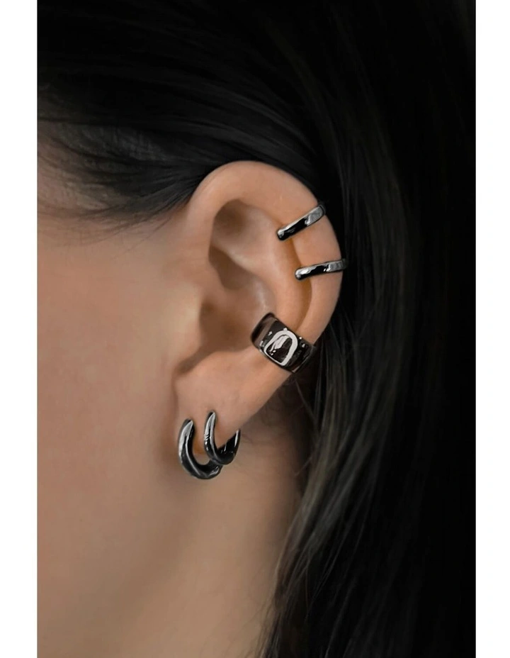 Alchemy Duo Ear Cuff in Black