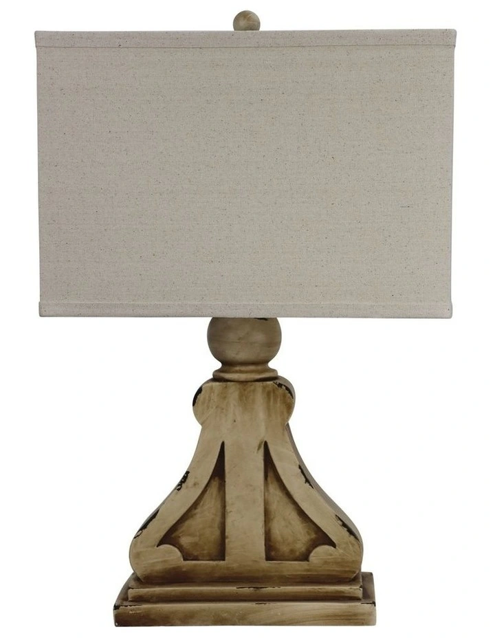 Provence Wood-Tone Resin Table Lamp Brown