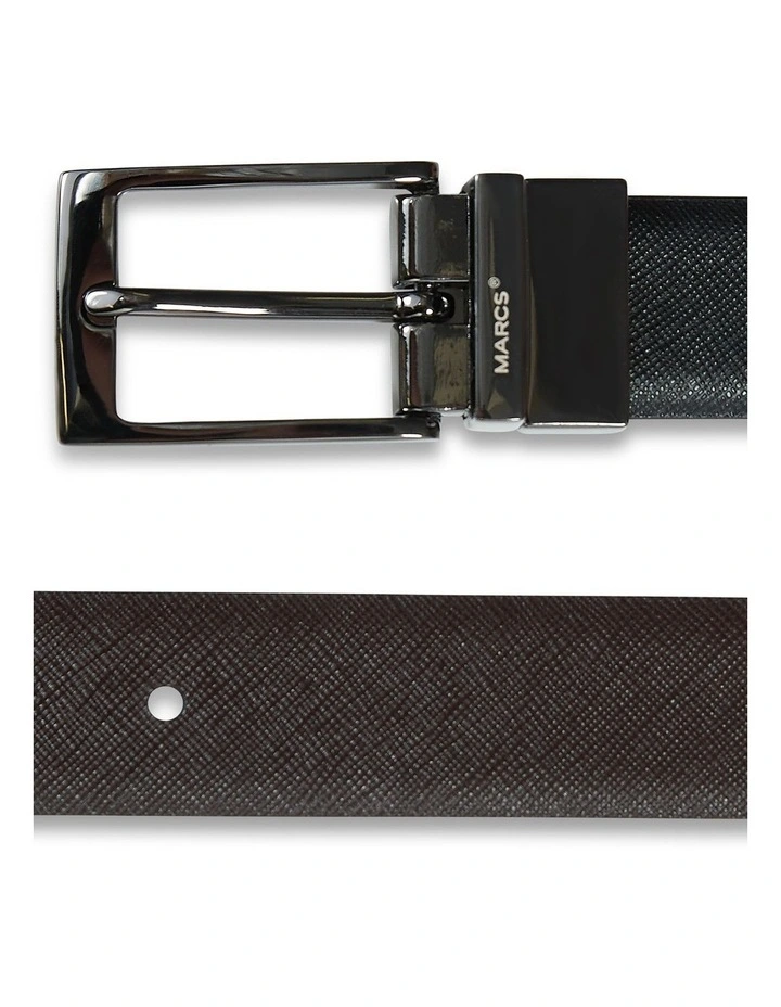 Saffiano Reversable Textured Leather Belt