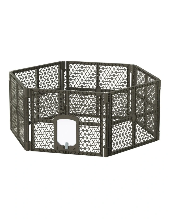 Dog Playpen Enclosure 6 Panel in Brown