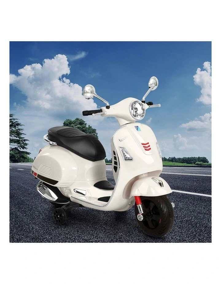 Electric Vespa GTS Ride-On Motorcycle in White
