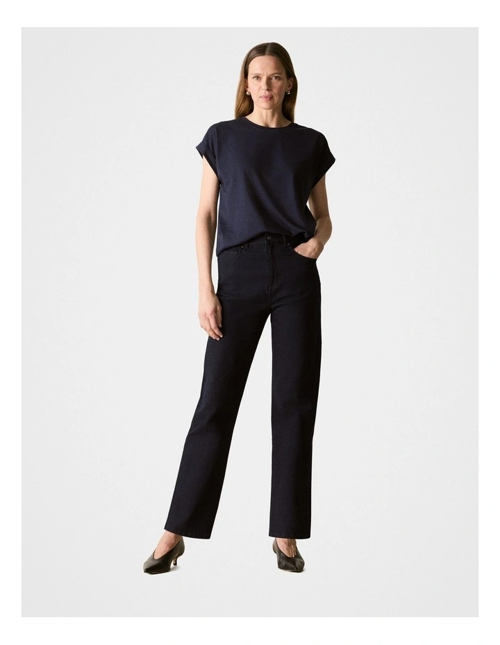 Straight Leg Jean in Blue Black