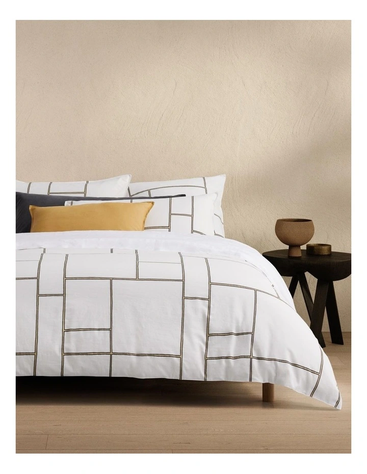 Parker Quilt Cover Set in White