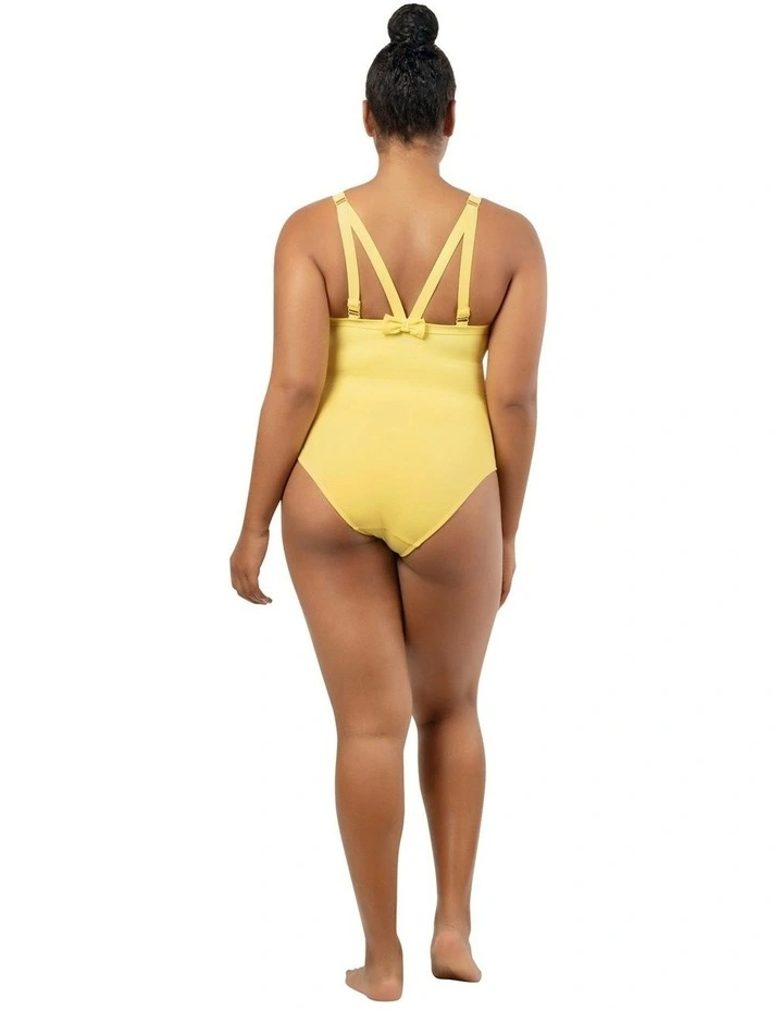 Vivien Full Bust V Neck Plunge Swimsuit in Lemon Drop